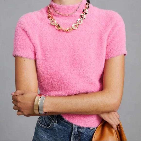 Anthropologie Maeve Eyelash Mock-Neck Sweater Tee Size XL - Picture 2 of 12